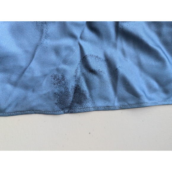 Defect New Reformation Ciana Satin Maxi Dress US 4 Fantasy Blue Floral #3B514 - Picture 9 of 15